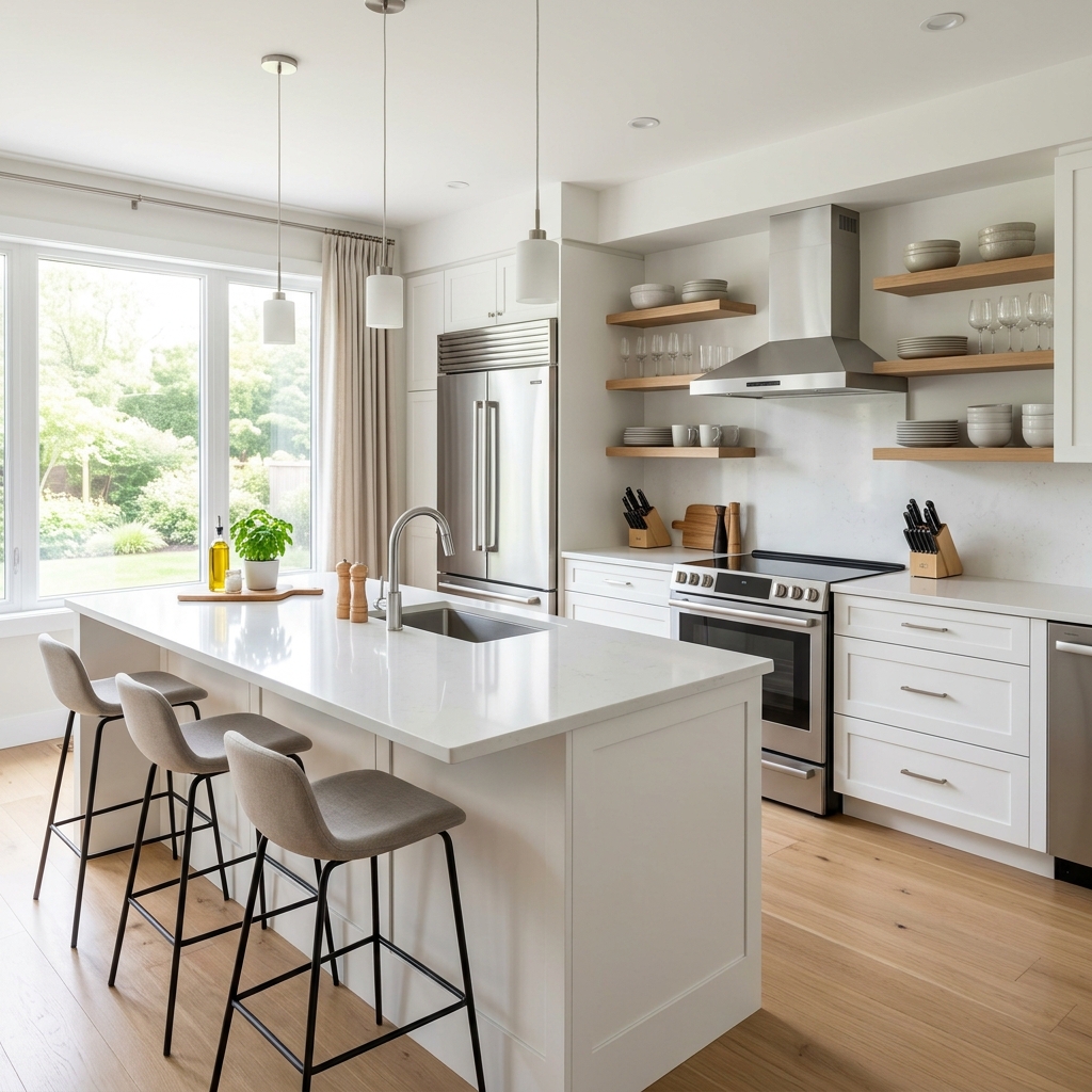 Residential cleaning — spotless modern kitchen